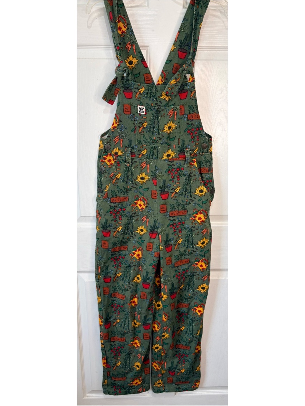 Lucy & Yak Dungarees Overalls Organic Cotton RARE Gardening Seeds Print Size 2 - Picture 1 of 8